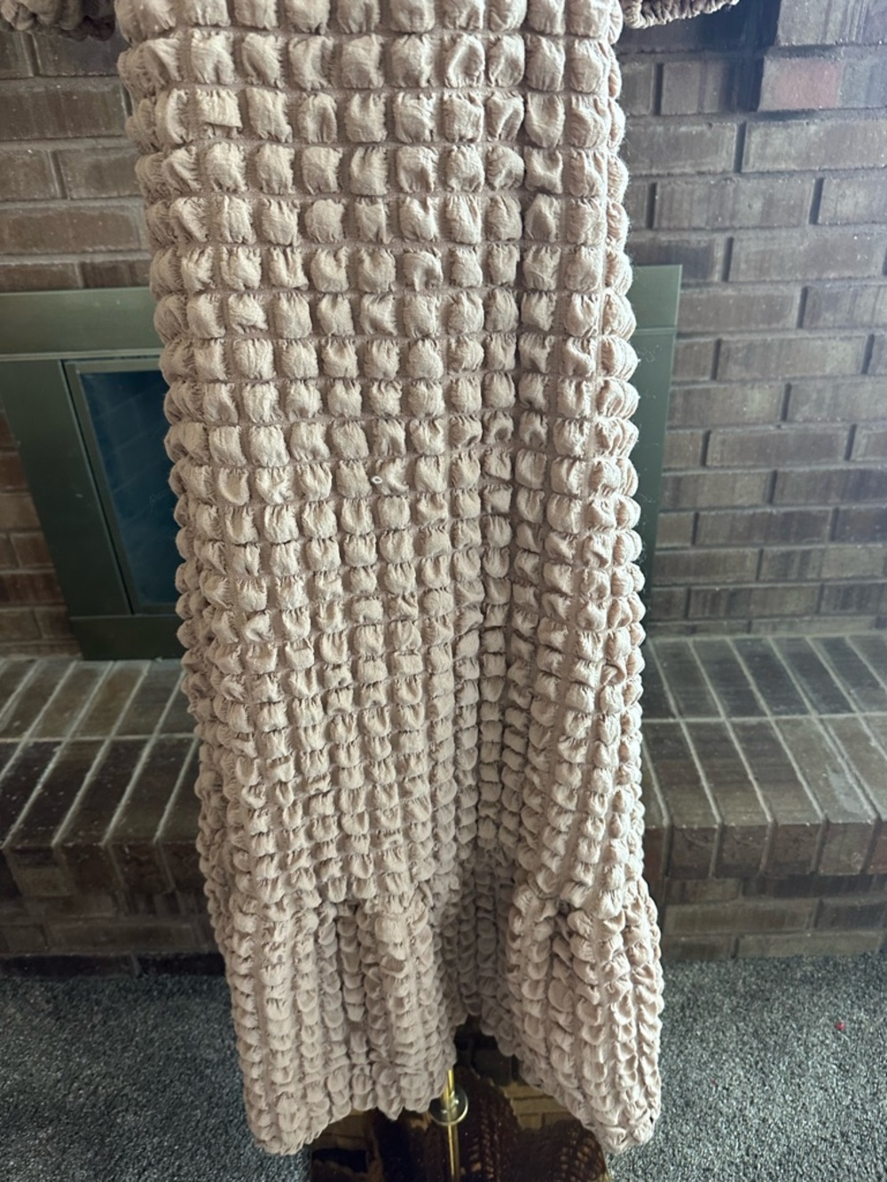 NWOT Böhme Miley Bubble Texture Midi Dress Tan Medium - Picture 3 of 7